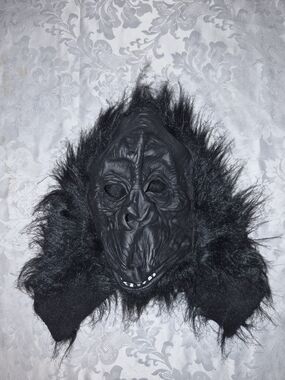 Spirit Black Gorilla Mask with Faux Fur